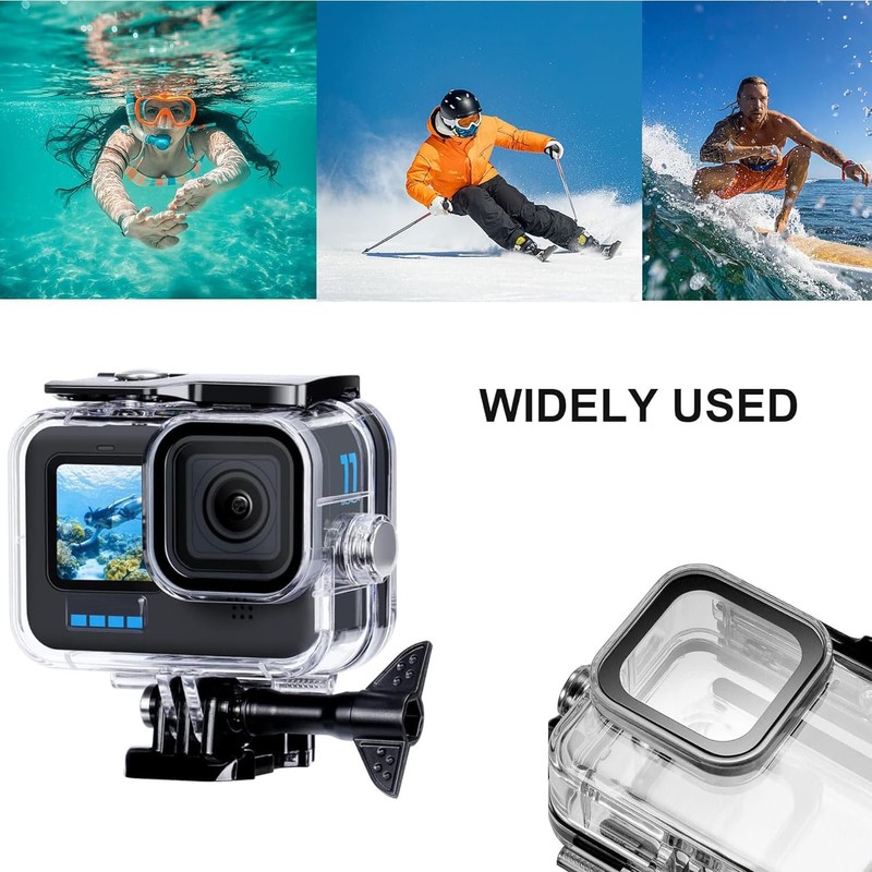 POATOW Waterproof Housing for GoPro Hero 12/11/10/9 Black, 60M/196FT Underwater