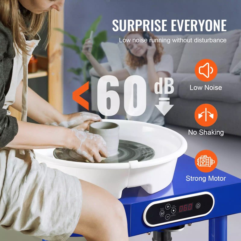 R&D Hardware Pottery Wheel, 10in Ceramic Wheel Forming Machine, Foot