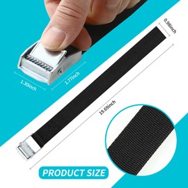 Pack of 12 lashing straps, lashing straps, 25 mm x 0.5 m, lashing straps with clamp locks, economical and applicable, complies with DIN EN 12195-2, for bicycles, trolleys and motorcycle suitcases