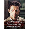 Ata-Boy Supernatural Castiel 'Pizza Man' 2.5" x 3.5" Magnet for Refrigerators and Lockers