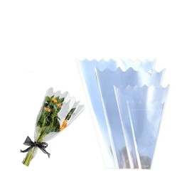 Rikyo 100 Pack Clear Rose Flower Bouquet Packaging Bags,Transparent Flower Bouquet Sleeve,Dried Flowers Floral Arrangement Supplies,Single to 3 Pcs More Stem Roses-Large (19x13x4)