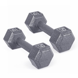 CAP Barbell Cast Iron Hex Dumbbell, Pair, 10 lb
