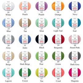 Gazzal Baby Cotton Yarn, 165m, 50g, Soft Amigurumi Doll Animal, Crochet Knitting Thread (49 Green)