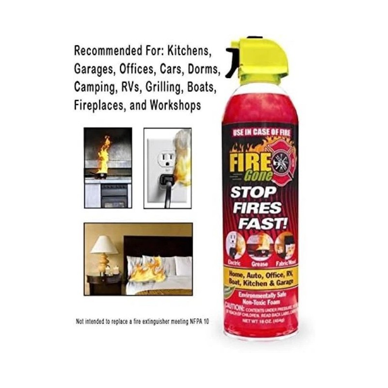 Max Pro Fire Gone 5-in-1 Compact Fire Extinguisher for Car,
