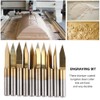 10pcs 3.175mm Titanium Coated Tungsten Steel Engraving CNC Bit Carving