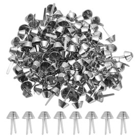 PATIKIL 200 Pcs Metal Brads Purse Feet Studs Mushroom, Flat Bottom Prong Handbag, Great for Bags, Decoration, Clothing, Craft,(Silver Tone, 0.6 x 0.9 Inch)