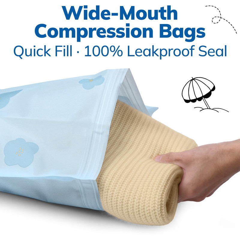 Umimile Vacuum Storage Bags for Travel with Electric Pump, Reusable