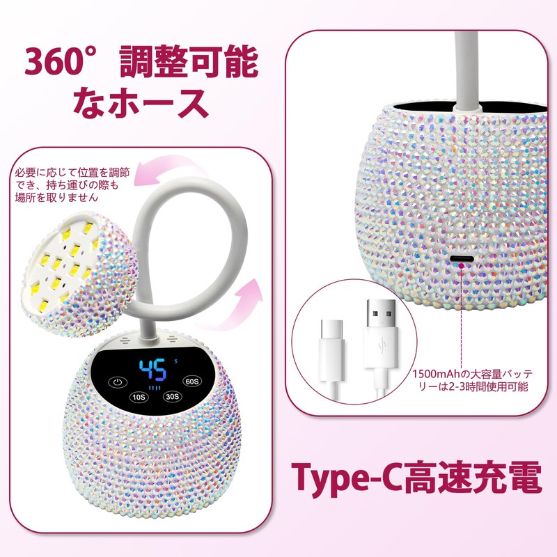 CGBE UV LED Nail Light with Auto Sensor, 36W Cordless