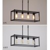 AMZASA Black Rectangle Island Lighting Rectangular Modern Industrial Chandelier 4
