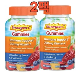 Emersion C 750mg Vitamin C Gummy Office Worker Supplement Strawberry Lemon Blueberry Flavor 45 Tablets 2 Packs, 2 Pieces / 에머전C 750mg 비타민 C 구미 직장인 보충제 딸기 레몬 블루베리 맛 45정 2팩, 2개