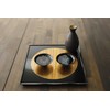 (Temperature Design) Round Pottery Warmth Kabuki® Black Flat Cup Set,