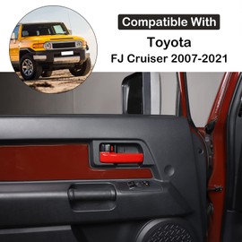 Auto Inner Front Rear Door Handle Protective Trim Cover Compatible Toyot@ FJ Cruiser 2007-20214PCS Car Inner Door Handles Cover Interior Door Handles Protector Trim Decorate Covers ABS Accessories