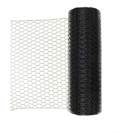 Stromberg's 1" Hex Galvanized PVC Coated Wire; Chicken Wire Fence; Aviary Fencing 2' x 100', Black (PC305)