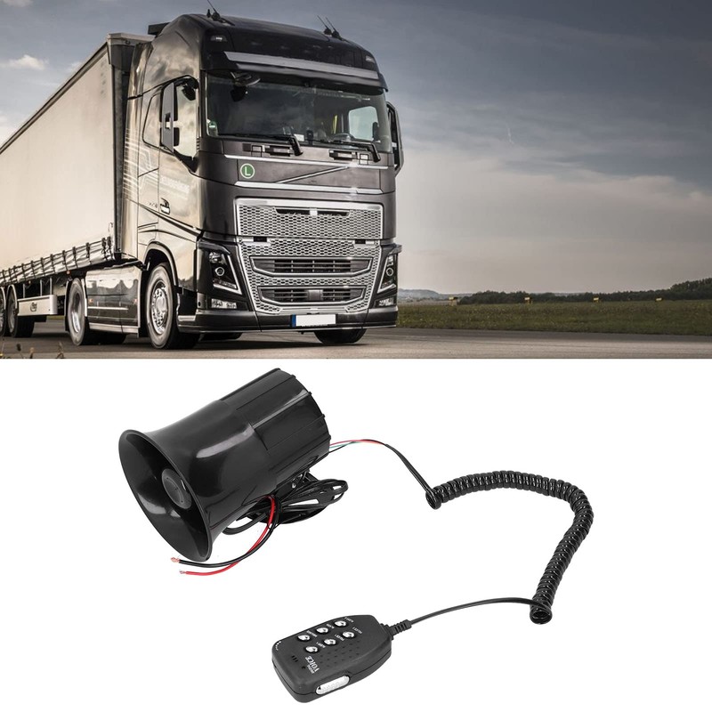 Car Megaphone, 12V 500W 120db Modified Horn 6 Sounds Warning