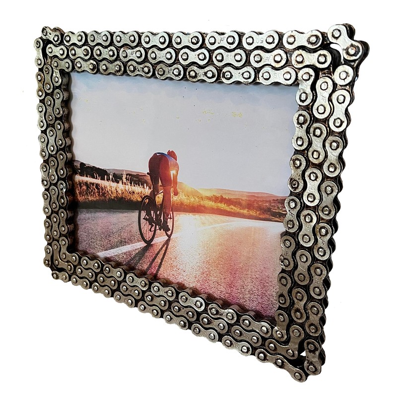 Bicycle/Motorcycle Chain Picture Frame 8" X 10" Photo - Faux