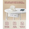 VASAGLE VASAGLE Side Table with Charging Station, Round End Table