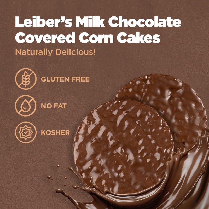 LEIBERS Milk Chocolate Coated Corn Cakes Snack pack – 3