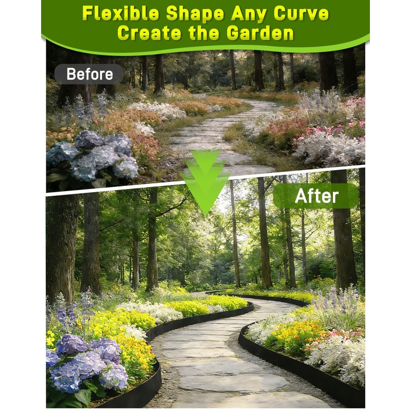 6-Pack Metal Landscape Edging 40" L x 6" H Black