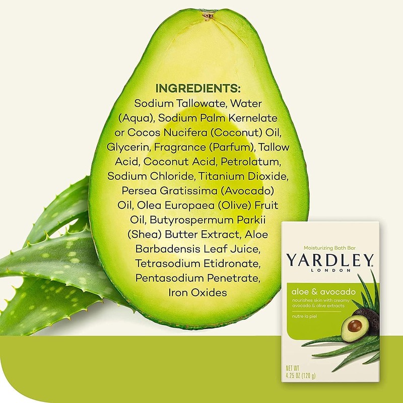 Yardley London Aloe and Avocado Naturally Moisturizing Bath Bar 4.0