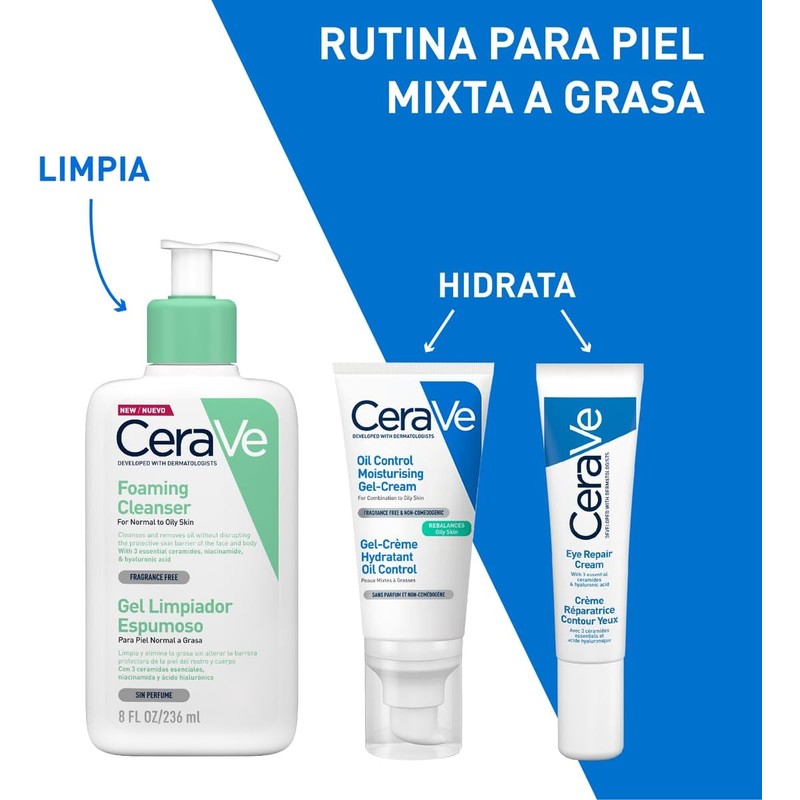 CeraVe Oil Control Gel-Crema Hidratante y Matificante para Piel Grasa