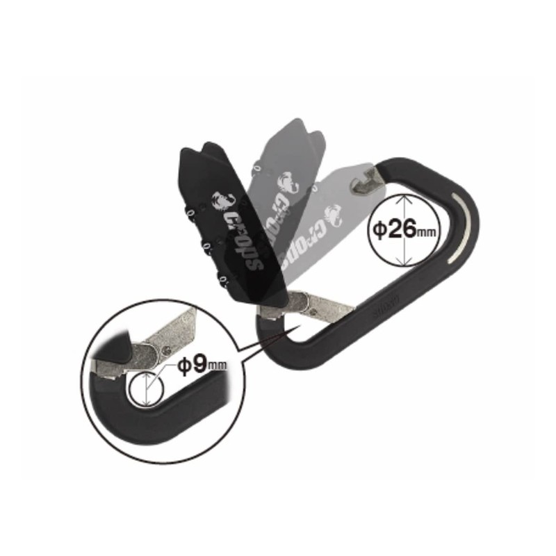 crops Carabiner Lock with Coil Wire ELK 0.1 x 59.1