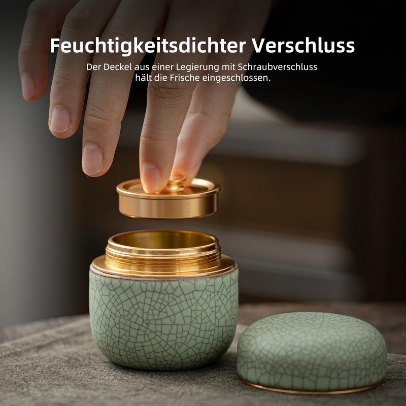 TEANAGOO Small Ceramic Matcha Container | 2.8 oz Portable Storage