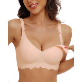 As Fairy Nursing Bras for Breastfeeding, Wireless Seamless Maternity Bra, Ultra Comfort Pregnancy Sleep Bralette for Women, skin-coloured