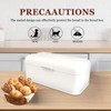 ENLOY Extra Large White Bread Box for Countertop, Stainless Steel