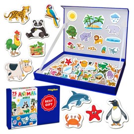 MAGDUM Fridge Magnets for Toddlers - Big Animal Magnetic Book - 75 Animal Magnets - Kids Magnets for Fridge - Refrigerator Magnets for Kids - Educational Magnets for Kids - Toy Gift for Boys or Girls