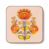 Folk Art Coasters set Orange Floral Choice of 2, 4