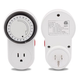 IIVVERR AC 125V US Plug 24 Hour 24hr Mains Time Switch Power Timer US Socket Outlet (CA 125V EE. UU. Enchufe 24 horas 24 horas Interruptor de tiempo Temporizador de alimentación Toma de corriente de E