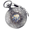 Lancardo Vintage Carve Patterns Hollow Skeleton Pocket Fob Watch With