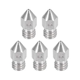 uxcell 5pcs 3D Printer Nozzle,Stainless Steel Nozzle 0.4mm,Extruder Print Head M6