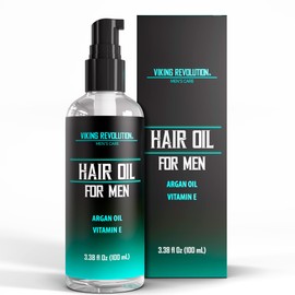 Viking Revolution Viking Revolution Hydrating Hair Oil for Men - Mens Hair Oil Men with Vitamin E Dry Hair Oils with Argan Oil - Sunflower Seed Oil Hair Serum Repair, Hidrate Hair Treatment Oils (3.38 fl Oz)