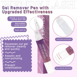 DIY Lash Remover for Eyelash Extensions: Wendy, Supply to Use at Home, Wand, Effectively, Low Irritation, RX09, Clear, 5ml