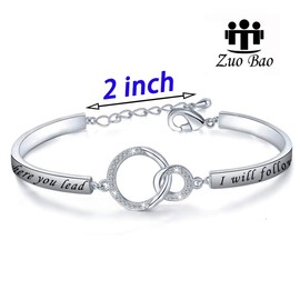 Zuo Bao Mother Daughter Jewelry Girls Gifts Where You Lead I Will Follow Bracelet Best Friend Gift (Where You Lead S)