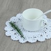 kilofly Crochet Cotton Lace Table Placemats Doilies Pack, 4pc, White,