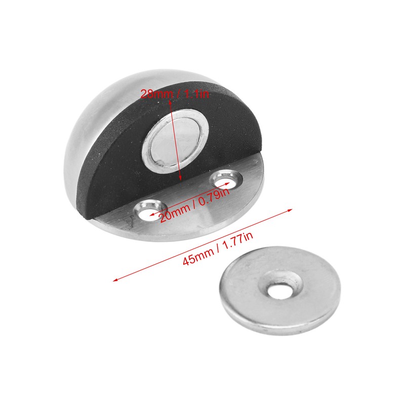 5 Sets Door Stopper Stainless Steel Rubber Door Stop Holder