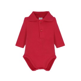 Ellepi Long Sleeve Polo Collar Bodysuit Warm Cotton High Neck Boys Months White Cream Red Blue Light Blue, red