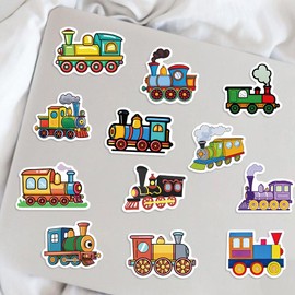 Train Stickers 50Pcs Cute Kids Stickers, Vinyl Waterproof Stickers for Water Bottle/Toys/Decorations for Boys, Lovely Kids Decal Pack as Book Stickers etc
