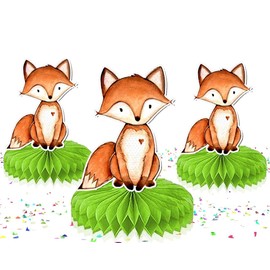 Enchanting Fox 5-Piece Honeycombs Centerpieces Set - Bring a Touch of Woodland Magic to Your Decor