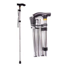 Collapsible Walking Cane for Women & Senior Men, Folding Lightweight Walking Sticks for Seniors Balance, Adjustable Canes, Stick and Crutches for Adults, bastones para caminar Mujer & Hombre (Silver)