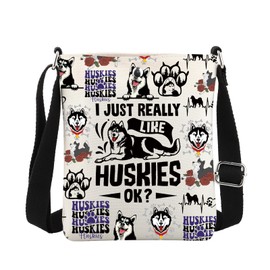 MBMSO Husky Dog Crossbody Purse Siberian Husky Gift for Husky Dog Lovers Cross Body Dog Bag Husky Puppy Gift for Husky Owners, Husky Crossbody