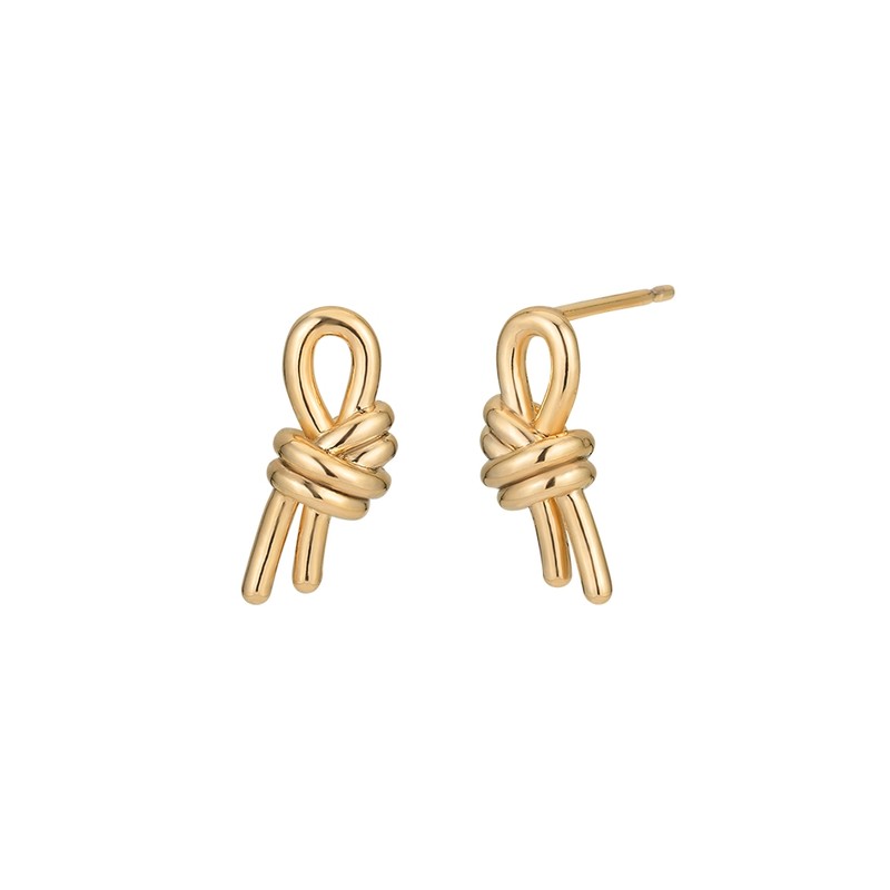 Gold&Deer 14K Goldfield Rope Twisted Earrings Rose Gold / 골드앤디어
