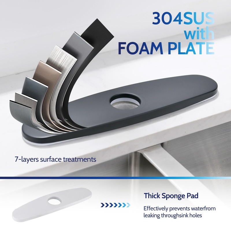 LUFEIDRA 10'' Sink Faucet Hole Cover, Deck Plate Escutcheon for