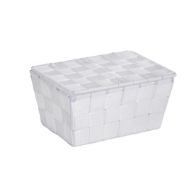 Wenko Adria Storage Basket with Lid, White, 14 x 19 x 10 cm