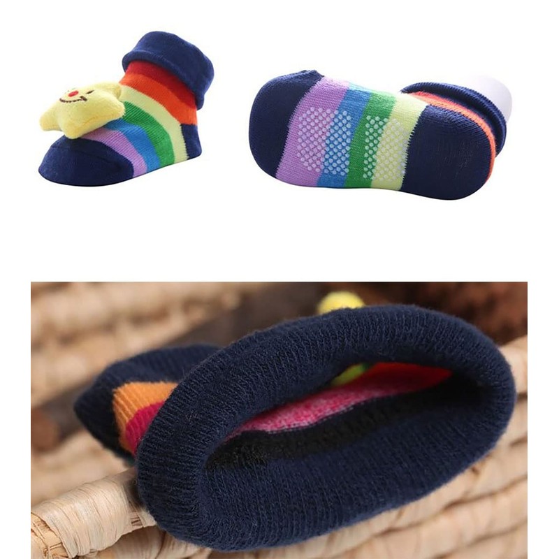 FedMois 6 Pairs Baby ABS Non-Slip Socks Cotton 3D Animal