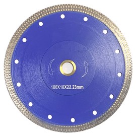 Meacase 7 inch Super Thin Diamond Tile Saw Blade for Cutting Porcelain Ceramic Tiles Granite Marble, 7/8"-5/8" Arbor