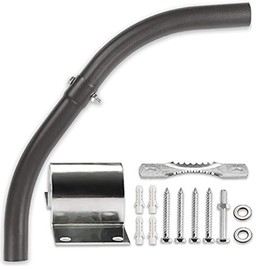 LEDMO Mounting Arm for LED Barn Light Adjustable Angle Sturdy Black Aluminum Extension Mounting Pole for Dusk to Dawm Outdoor Security Area Light Yard Lighting