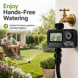 Programmable Sprinkler Timer for Lawn & Garden – Dual Outlet Watering Control with Rain Delay